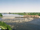 Une photo aérienne de la rivière des Prairies