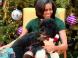 Bo se fait raconter un conte de Noël par Michelle Obama