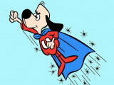 Underdog volant dans les airs dans le dessin animé du même nom