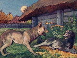 Illustration de la fable « Le Chien et le Loup », de Léon Tolstoï