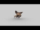 Un chien Chihuahua en animation 3D