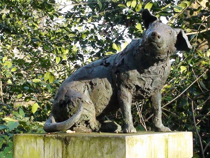 La statue « The Brown Dog » réalisée par Joseph Whitehead, à Londres au Royaume-Uni
