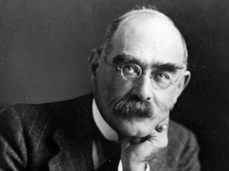 Un portrait en noir et blanc de Rudyard Kipling