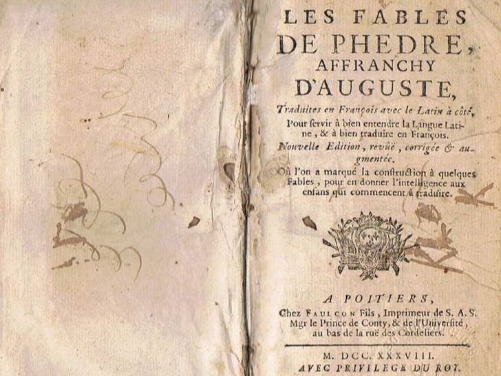 Page de couverture du recueil Fables ésopiques de Phèdre, affranchi d'Auguste