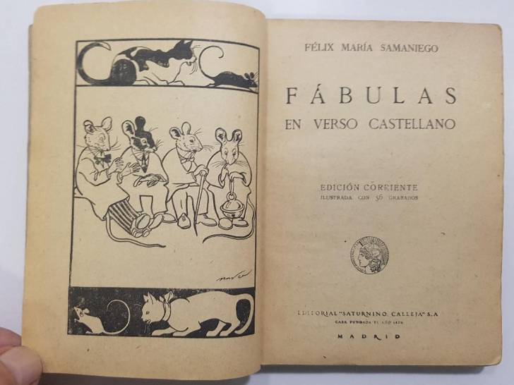 Page de couverture du recueil Fables en vers castillans de Félix María Samaniego