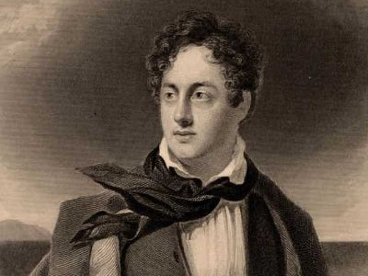 Un portrait en noir et blanc de Lord Bryon