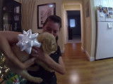 Un chiot Golden Retriever offert en cadeau de Noël