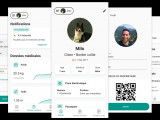 Des captures d'écran de l'application Medika montrant différentes informations relatives à un animal
