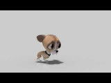 Animation 3D : un chien mange une mouche qui l'importune