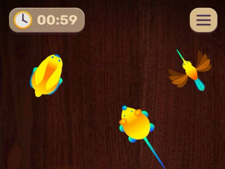 Une capture d'écran de l'application Jolly Pet montrant différents jouets