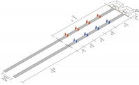 Schéma d'un terrain de flyball