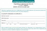 Une attestation d'aptitude pour les détenteurs de chiens catégorisés 1 et 2