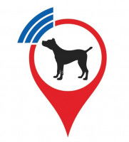 Symbole de localisation du chien sur une application