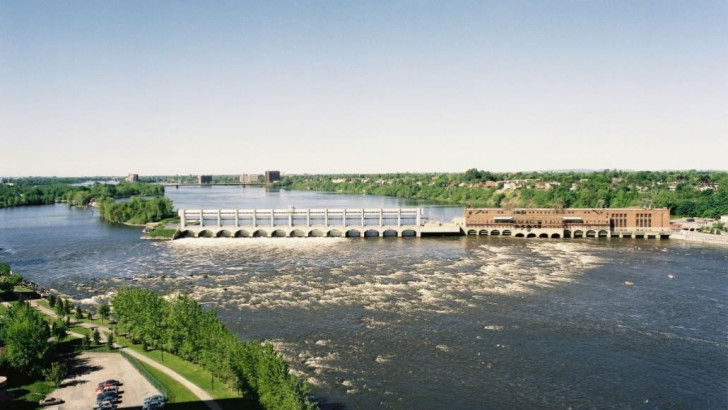 Une photo aérienne de la rivière des Prairies