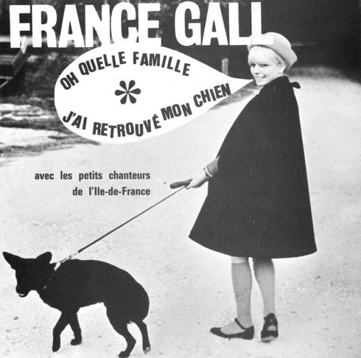 La jaquette de l'album de France Gall paru en 1967 et comportant les chansons « Oh quelle famille » et « J'ai retrouvé mon chien »