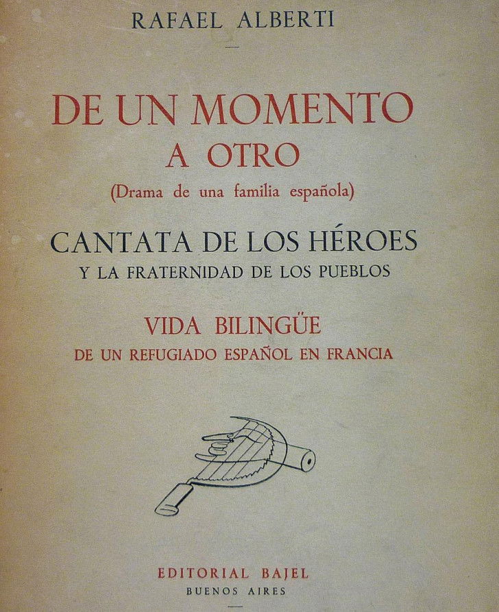 La couverture du recueil « De un momento a otro », écrit par Rafael Alberti