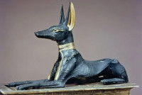 Une statue d'Anubis, dieu de l'Égypte ancienne