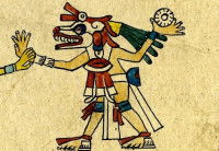 Un dessin de Xolotl, le dieu aztèque.