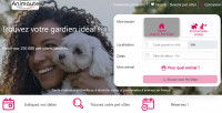 La page d'accueil d'Animaute, une plateforme en ligne pour trouver des gardes d'animaux