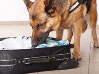 Le travail d'un chien de recherche de stupéfiants