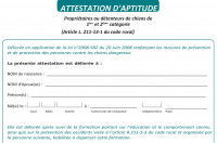 Une attestation d'aptitude pour les détenteurs de chiens catégorisés 1 et 2