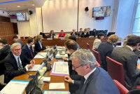 Une réunion d'une commission mixte paritaire à l'Assemblée Nationale française