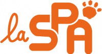 Le logo de la SPA avec l'empreinte d'une patte de chien