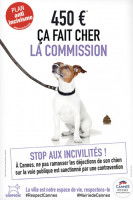 Une affiche de campagne de la ville de Cannes contre les déjections canines
