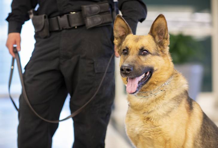 Un Berger Allemand chien policier