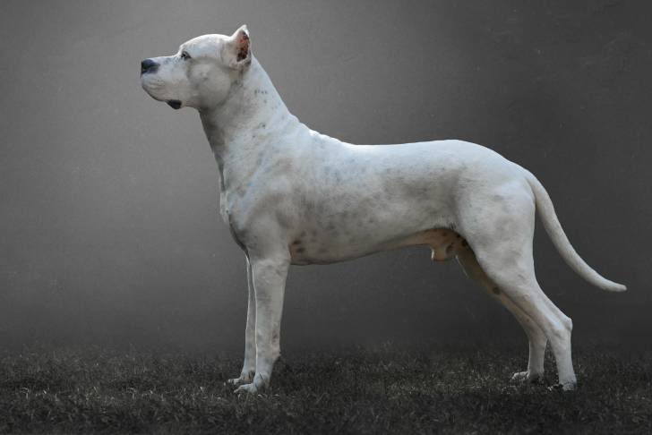 Un Dogue Argentin de profil