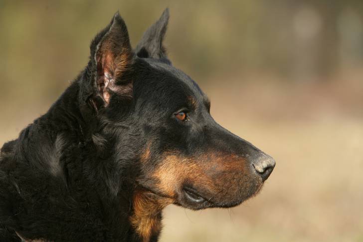 Un Beauceron vu de profil