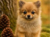 1 chiot Spitz Pomeranian mâle, blanc crème LOF de février 2025 à vendre