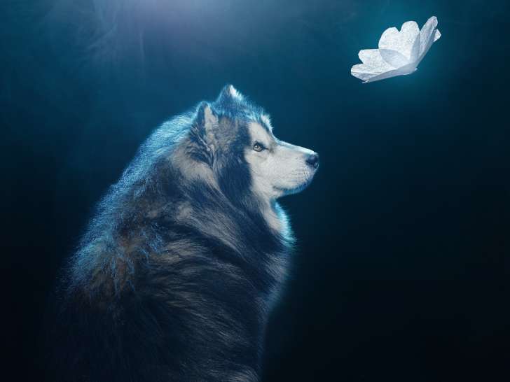 Séance photo artistique avec décor en papier de soie
